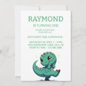 恐竜パーソナライズされた誕生会 招待状 (正面)