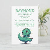 恐竜パーソナライズされた誕生会 招待状 (スタンド正面)