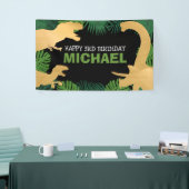 恐竜パーソナライズされた誕生日キッズジュラシックトレックス 横断幕 (トレードショー)