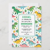 恐竜パーソナライズされた誕生日パーティーの招待状 招待状 (正面)