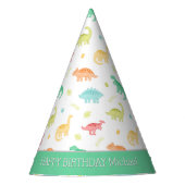 恐竜パーソナライズされた誕生日パーティー帽子 パーティーハット (正面)