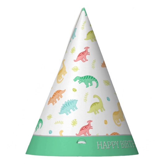 恐竜パーソナライズされた誕生日パーティー帽子 パーティーハット (左)