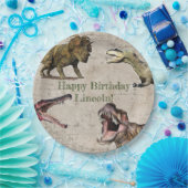 恐竜パーソナライズされた誕生日プレート ペーパープレート (パーティー)