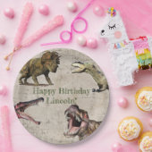 恐竜パーソナライズされた誕生日プレート ペーパープレート (パーティー)