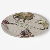 恐竜パーソナライズされた誕生日プレート ペーパープレート (アングル)