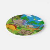 恐竜パーソナライズされた誕生日 ペーパープレート (アングル)