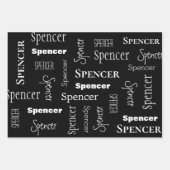 恐竜パーソナライズされた誕生日 ラッピングペーパーシート (正面3)