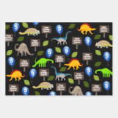 恐竜パーソナライズされた誕生日 ラッピングペーパーシート (正面2)