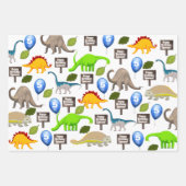 恐竜パーソナライズされた誕生日 ラッピングペーパーシート (正面)