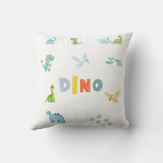 恐竜パーソナライズされた誕生統計誕生日枕 クッション (裏面)