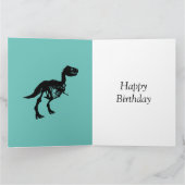 恐竜パーソナライズされた骨格誕生日カード カード (内部)
