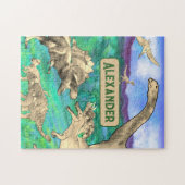 恐竜パーソナライズされた ジグソーパズル (横)