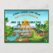 恐竜パーティの招待状 ポストカード (正面)