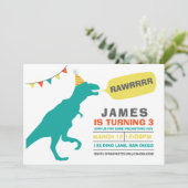 恐竜パーティの招待状 招待状 (スタンド正面)