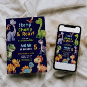 恐竜パーティの招待状 招待状