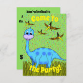 恐竜パーティの招待状 招待状 (正面/裏面)