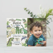 恐竜パーティテーマ 恐竜1歳誕生日 招待状 (スタンド正面)