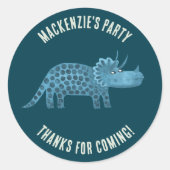 恐竜パーティーありがとう ラウンドシール (正面)