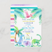 恐竜パーティーの招待状 招待状 (正面/裏面)