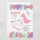 恐竜パーティーの招待状 招待状 (正面/裏面)