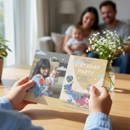 恐竜パーティーの楽しい写真デザイン キッズのための最高のロアーサムな恐竜パーティーデザイン 招待状