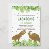 恐竜パーティーカード 男の子も女の子も大歓迎 招待状 (正面)