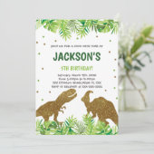 恐竜パーティーカード 男の子も女の子も大歓迎 招待状 (スタンド正面)