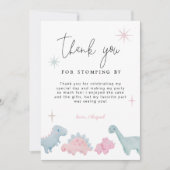 恐竜パーティーガール誕生日 サンキューカード (正面)