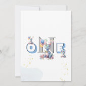 恐竜パーティーボーイ ファーストバースデー かわいい恐竜 招待状 (裏面)