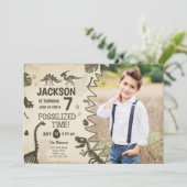 恐竜パーティーボーイ 化石発掘 誕生日 招待状 (スタンド正面)