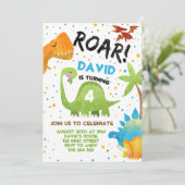 恐竜パーティーボーイ 恐竜ジャングル誕生日 招待状 (スタンド正面)