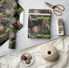 恐竜パーティー子供の誕生日トレックス ラッピングペーパー