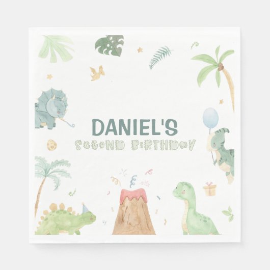 恐竜パーティー用ナプキン スタンダードランチョンナプキン (正面)