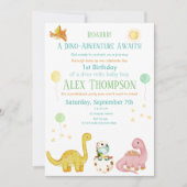 恐竜パーティー第1誕生日 招待状 (正面)