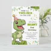 恐竜パーティー2歳の誕生日招待状 招待状 (スタンド正面)