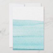 恐竜パーティー かわいい 水彩画 男の子 青い 誕生日 招待状 (裏面)