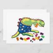 恐竜パーティー サンキュー 招待状 (正面/裏面)