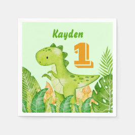 恐竜パーティー パーソナライズされた スタンダードカクテルナプキン