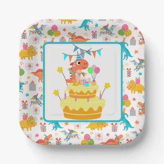 恐竜パーティー ペーパープレート (正面)