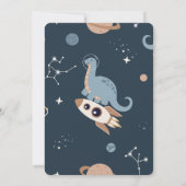 恐竜パーティー 恐竜 宇宙 1歳誕生日 招待状 (裏面)