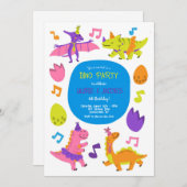 恐竜パーティー 招待状 (正面/裏面)