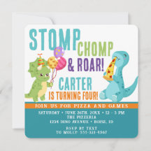 恐竜ピザパーティースクエア招待状