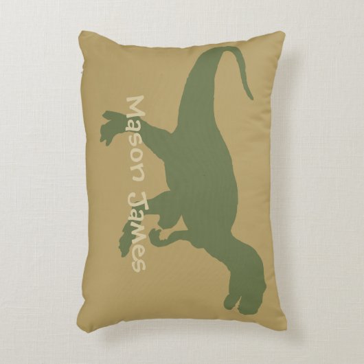 恐竜ピローTレックスシルエット迷彩柄Dino アクセントクッション (正面(垂直))