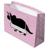 恐竜ピンクトランプのポーカーパターン大少年バッグ ラージペーパーバッグ (裏面アングル)