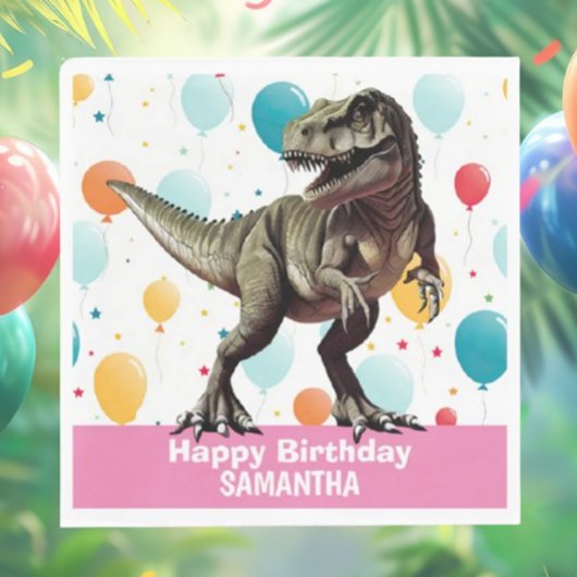 恐竜ピンクTレックス スタンダードランチョンナプキン