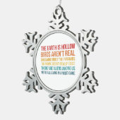 恐竜フおもしろいラットアースエイリアン共謀説 スノーフレークピューターオーナメント (右)