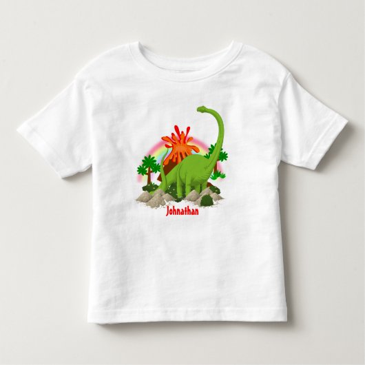 恐竜ファンタジー島DIY名ボルケーノキッズ トドラーTシャツ (正面)