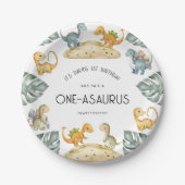 恐竜ファースト誕生日オニザウルスパーティー ペーパープレート (正面)