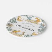 恐竜ファースト誕生日オニザウルスパーティー ペーパープレート (アングル)