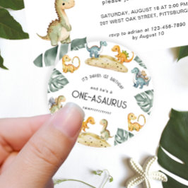 恐竜ファースト誕生日オニザウルスパーティー ラウンドシール
